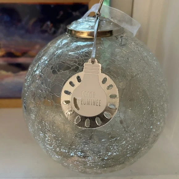 Crackle Glass Lighted Ornament - Picture 2 of 5
